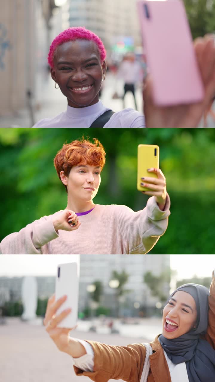 People taking selfies