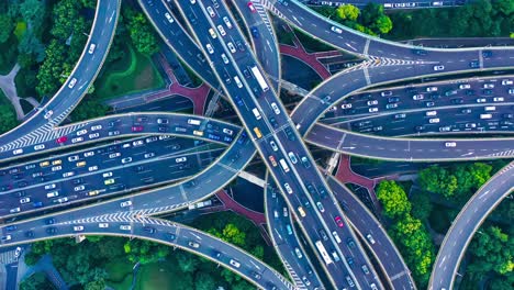 aerial view of the city highway in shanghai.