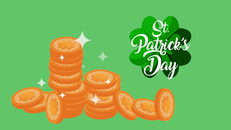 st. patrick's day coins and shamrocks