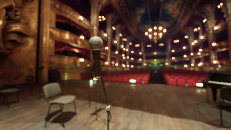 microphone on stage in a theater