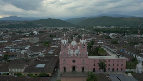 aerial view of popayán cathedral basilica in colombia