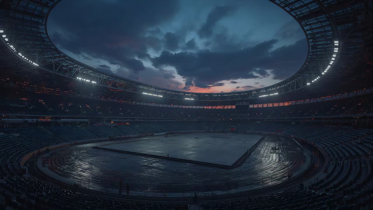 Empty Stadium at Night