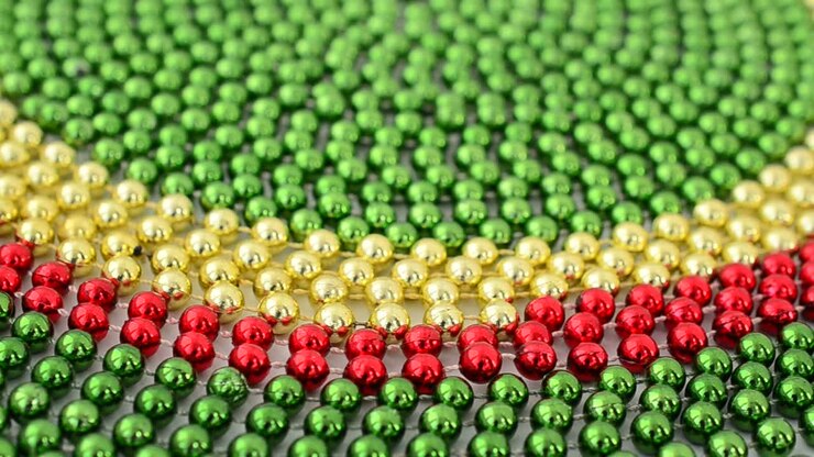 Christmas garland, background. Shooting in the movement