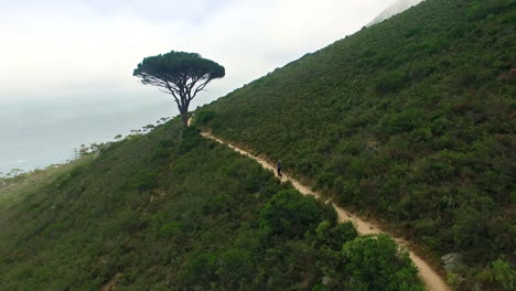 jogging along the mountain