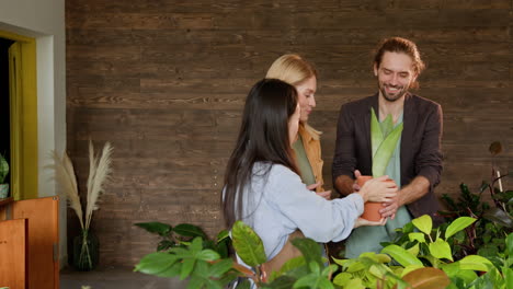 customer consultation in a plant shop