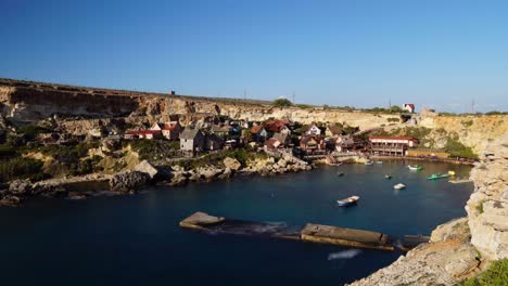 Time-lapse-video-From-Malta,-Mellieha,-Popeye-village