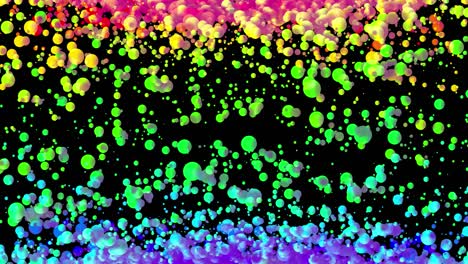 4k bucle fondo abstracto sin costuras con hermosas gotas multicolores en estilo plano 2d se mueven suavemente como burbujas de pintura en líquido. luma mate como canal alfa.