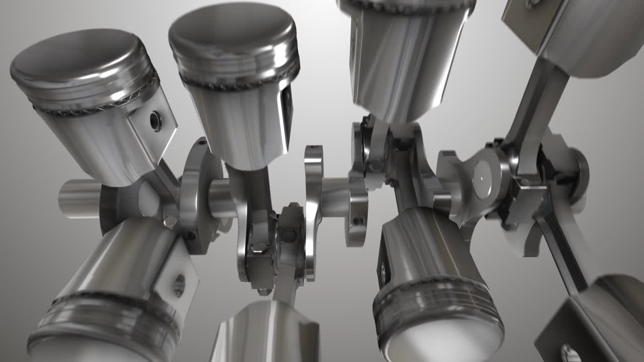 sistema de pistones del motor y del cigüeñal