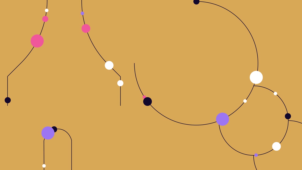 Dynamische abstracte netwerk animatie met kleurrijke stippen en lijnen