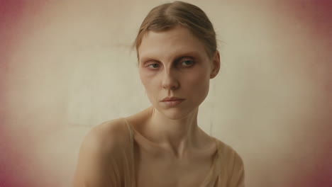 contemplative portrait of a young woman