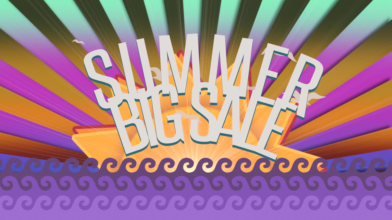 일몰에 태양과 바다의 파도와 함께 여름 큰 판매