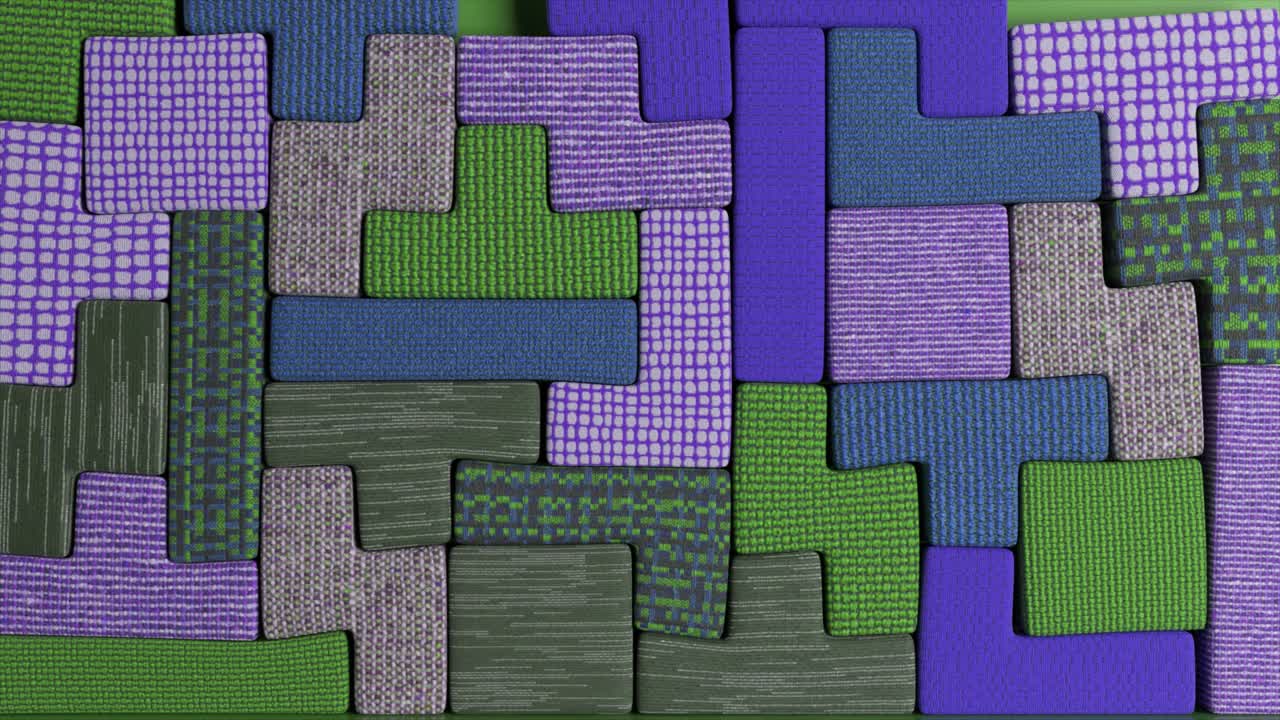 bloques de patrones geométricos interconectados de colores