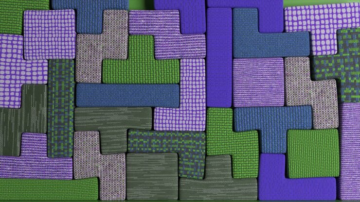 Colorful Interlocking Geometric Pattern Blocks