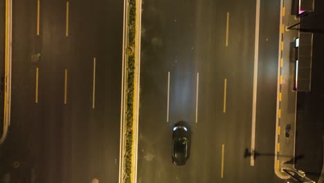 drone aerial view of city road in the night of shanghai china