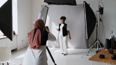 model posing in a studio