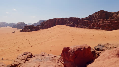 epic sweeping desert vista of wadi rum sand valley