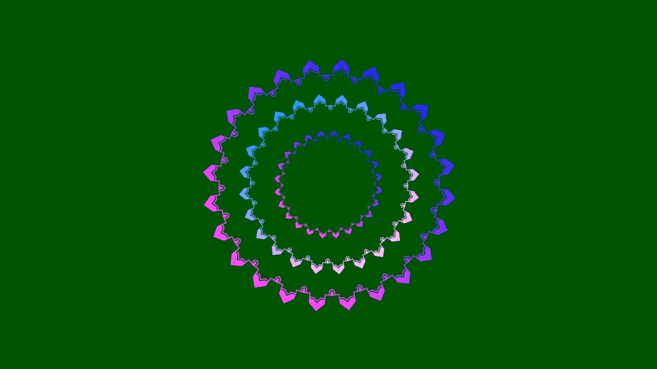 dibujos gráficos que giran en el centro cambiando de color.