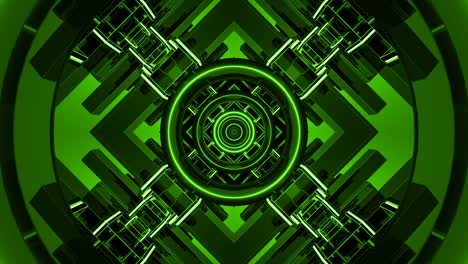 bucle verde abstracto ciclo geométrico túnel de fondo