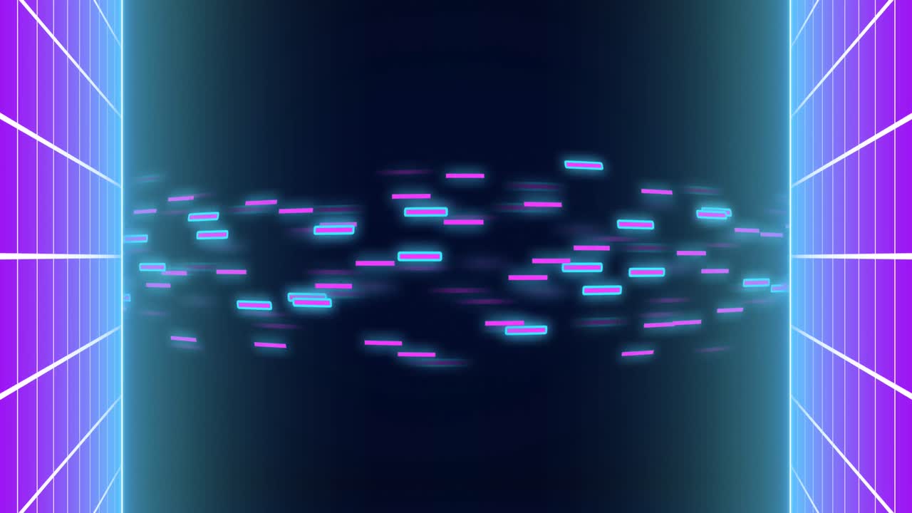 Animation of flowing light trails over metaverse