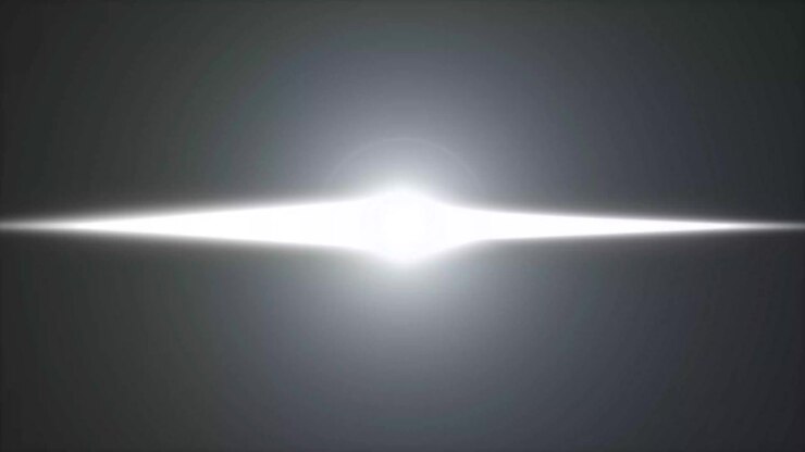 Bagliore di luce bianca pulsante su sfondo scuro