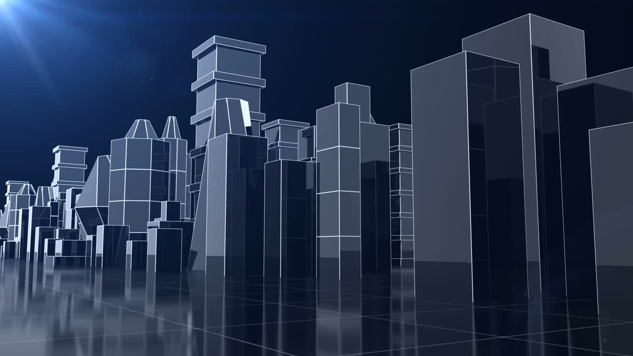 Blue Loop Abstract Digital City Background