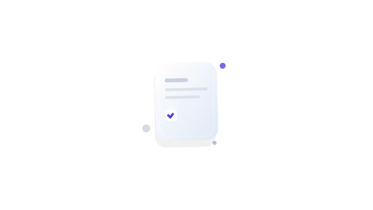 Animated Document Icon with Checkmark Appearing