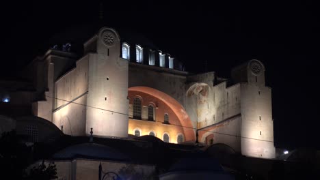 istanbul night, hagia sophia close-up. turkey