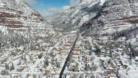 Vista-Aérea-De-Ouray,-Colorado-Usa-También-Conocido-Como-Suiza-De-América