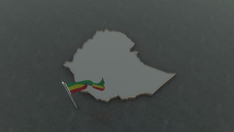 mapa de etiopía y fondo de la bandera 4k
