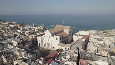 aerial view of basilica san nicola in old town bari