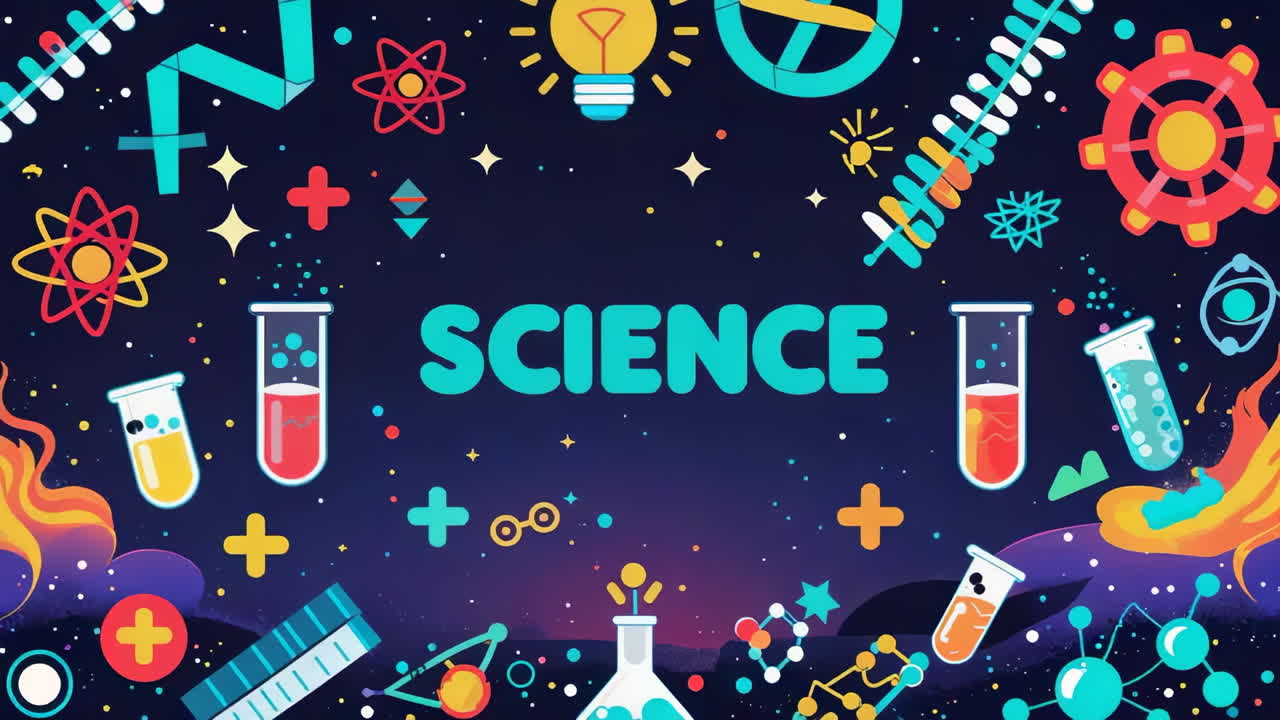 Vibrant Science Education Background with Laboratory Elements