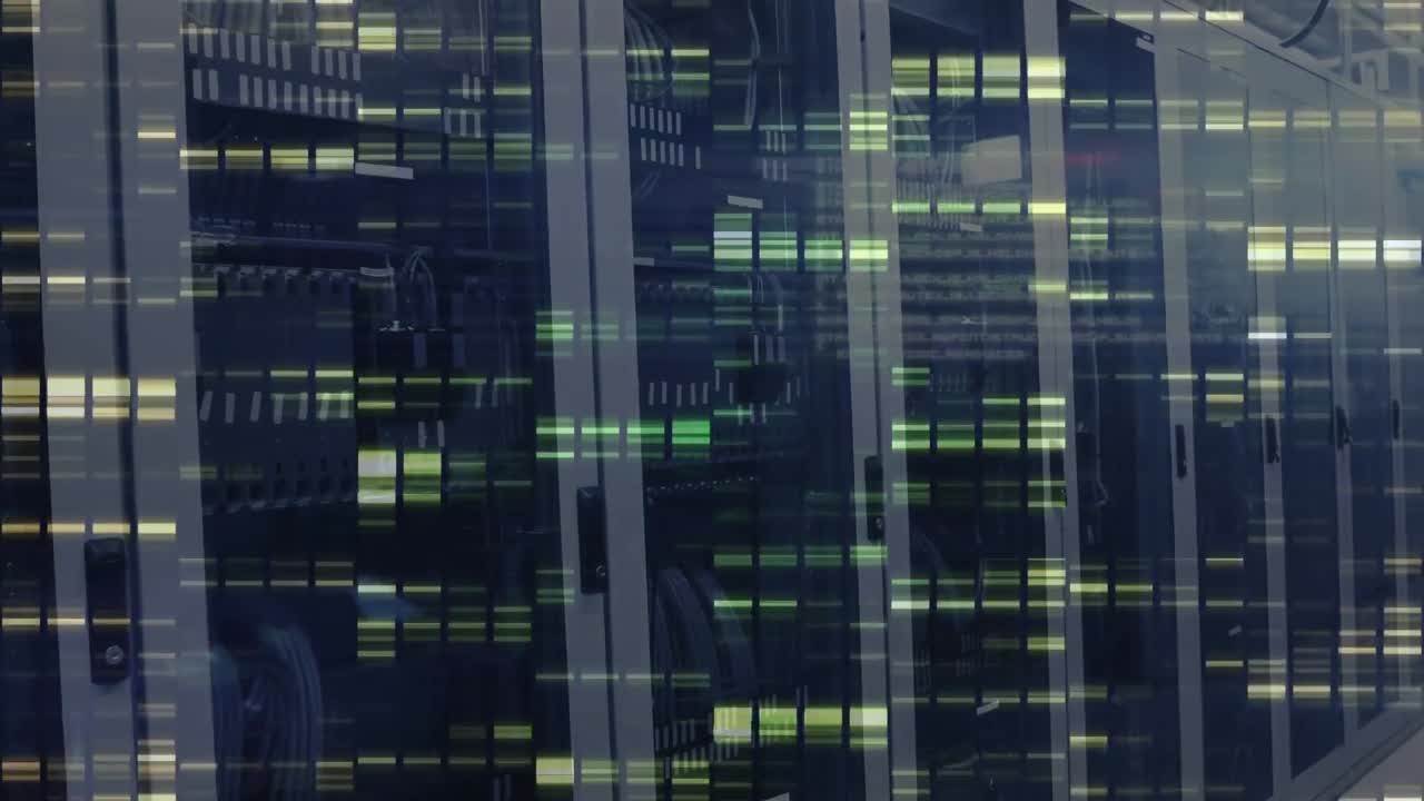 Animation of shapes over server room