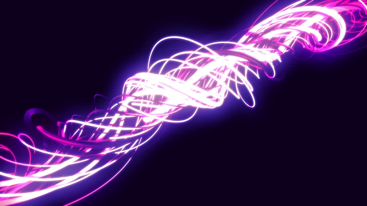 анимация световых следов на черном фоне