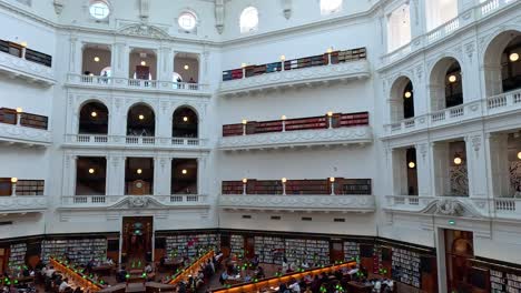 panoramic view of library's grand interior