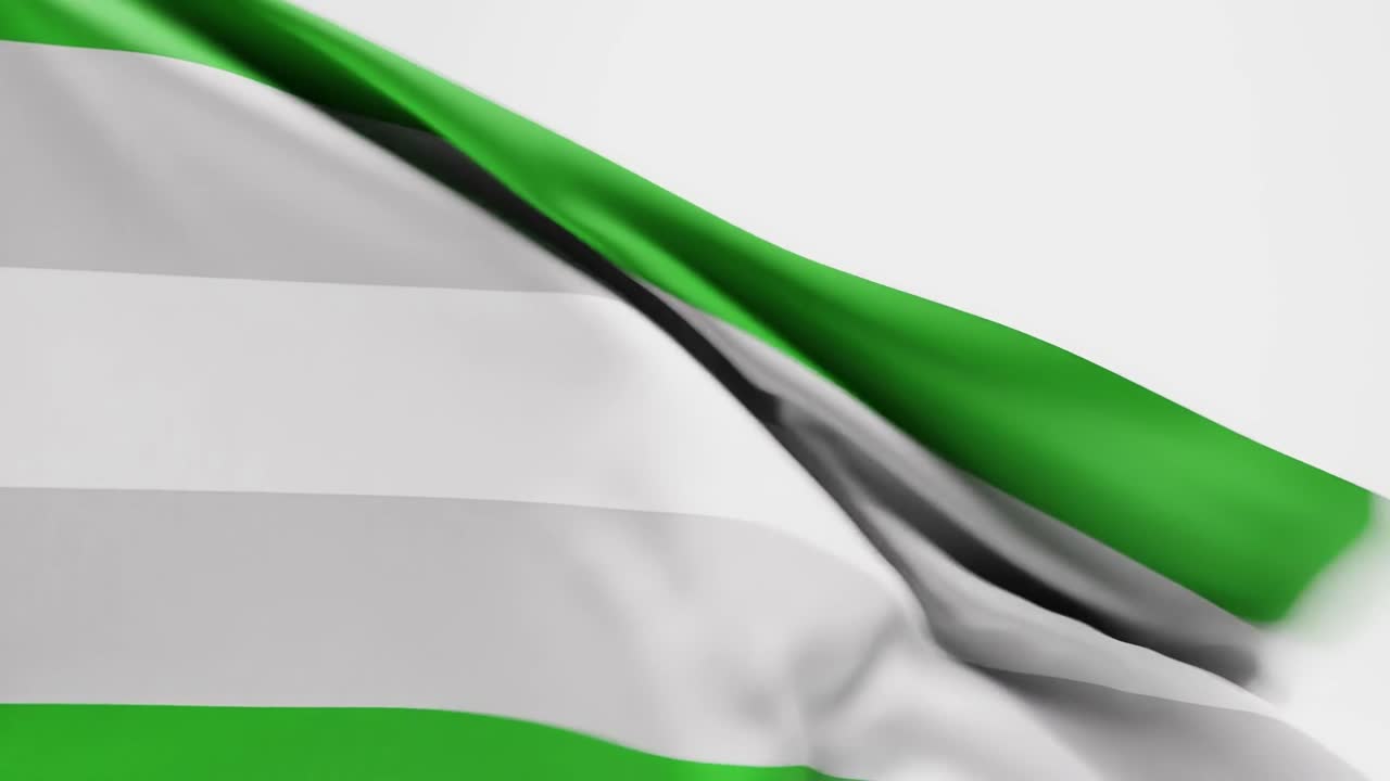 bandera del orgullo grirromántico ondeando contra un fondo blanco