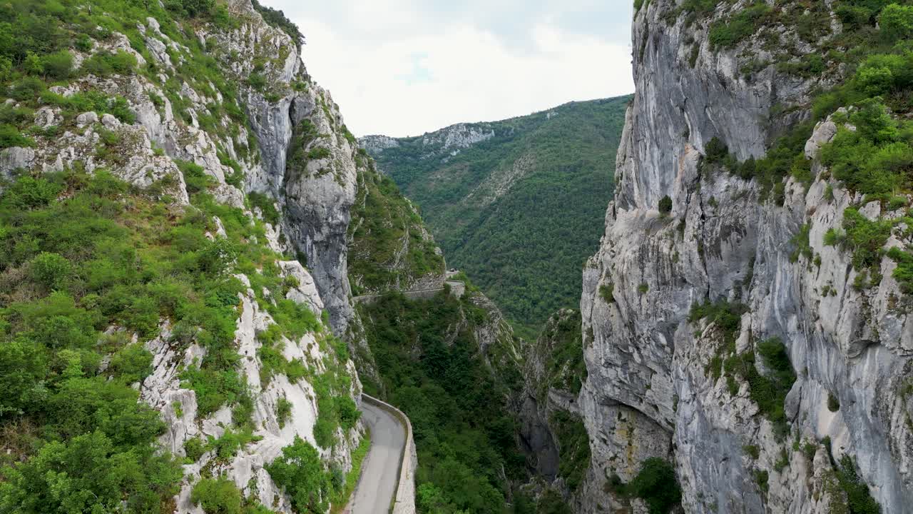 Drone shot capturing the peaceful beauty of a French mountain region, perfect for outdoor adventures.