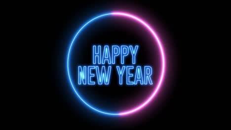 saludo de año nuevo con luz de neón. colorido neón, led luces texto de "feliz navidad"