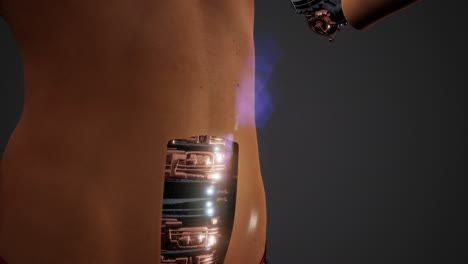 mujer cyborg futurista. concepto de robot humanoide