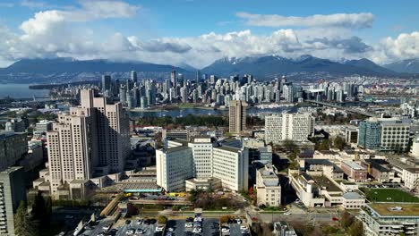 downtown vancouver and false creek seen from fairview in vancouver, bc, canada