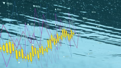 Animation-of-financial-data-processing-over-water