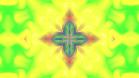 Leuchtend-Gelber-Abstrakter-Kaleidoskopeffekt,-Nahtlose-Schleife