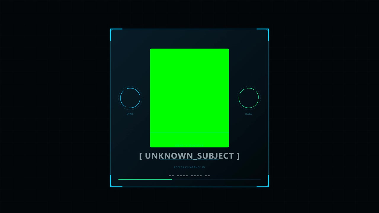 Futuristic Digital Interface With Green Screen Placeholder