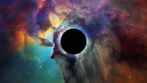 Gravitationslinseneffekt-In-Der-Nähe-Eines-Schwarzen-Lochs,-Elemente-Dieses-Von-Der-NASA-Bereitgestellten-Bildes,-Zentriert