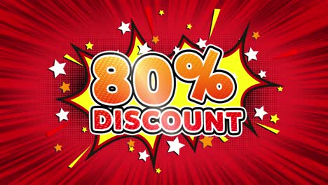 80% Off Comic Style Discount Graphic