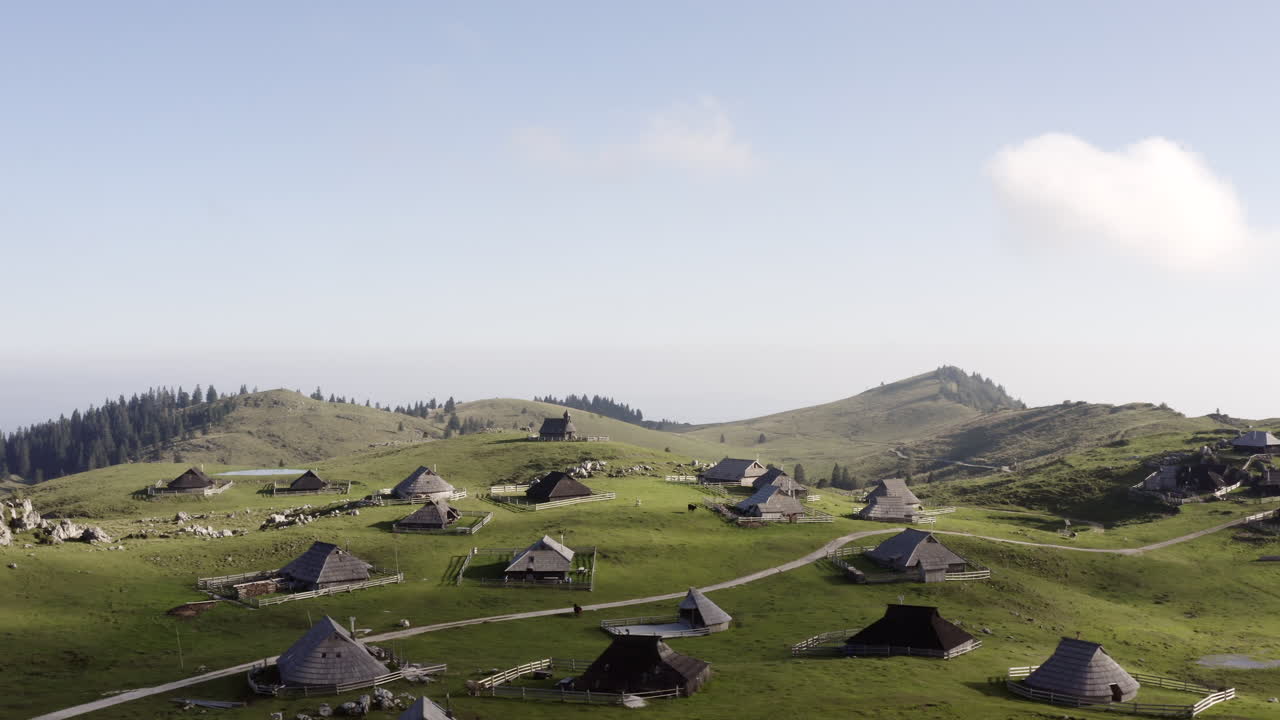 Traditional Alpine Village in the Mountains