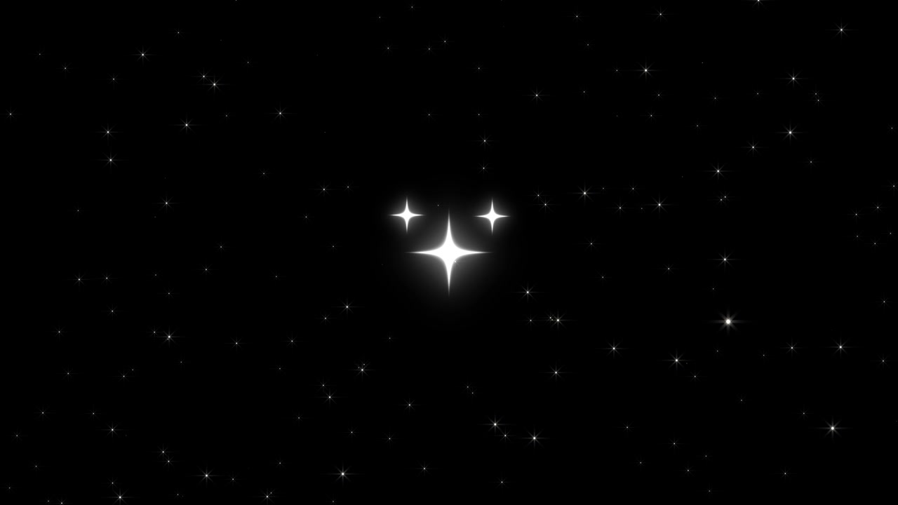 Stelle scintillanti animate su sfondo nero