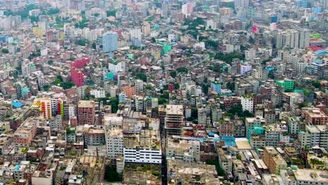 aerial view of densely populated city of dhaka in bangladesh in daytime