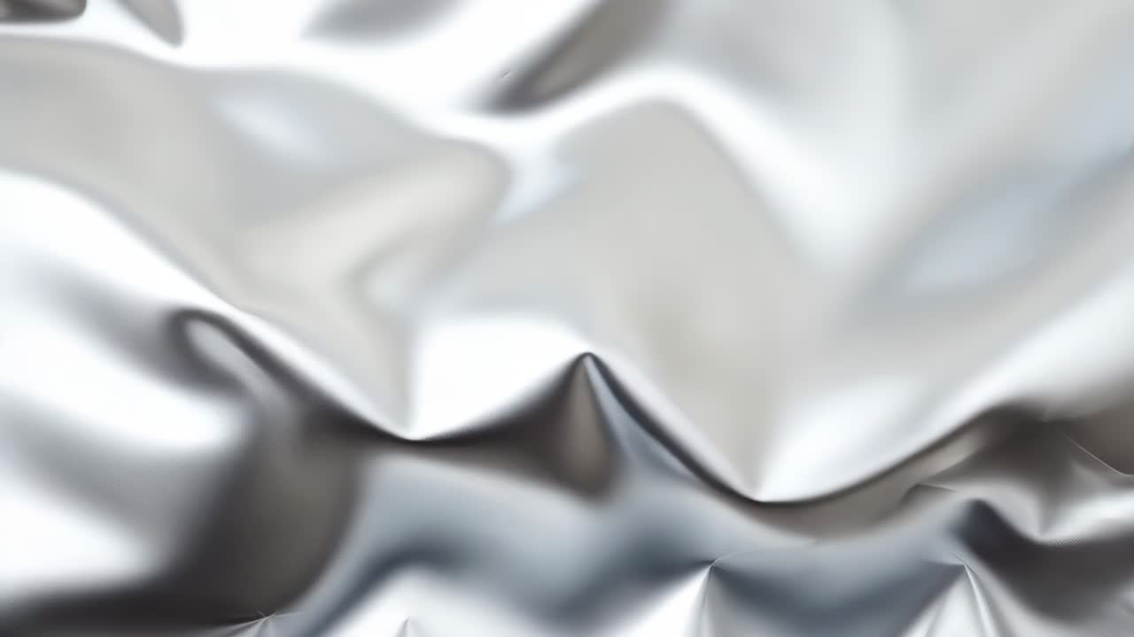 Sfondo video astratto di onde argentate metallizzate e levigate