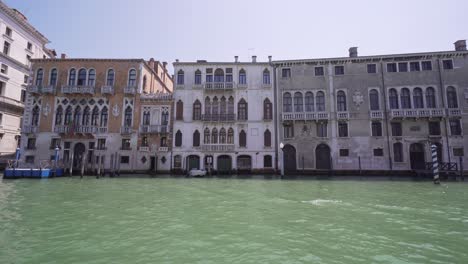 typical venetian architecture buildings and palaces view from the gran canal as seen from a vaporetto boat