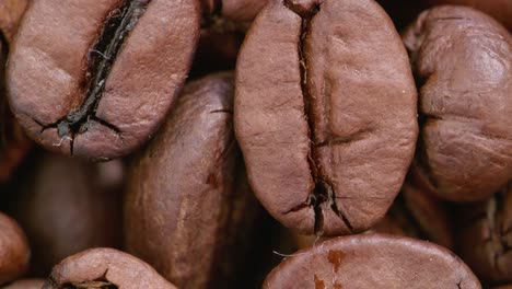 4k - close-up coffee beans. loopable video